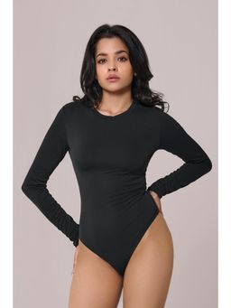 INVOGUE - Full Sleeves Bare Bodysuit Black
