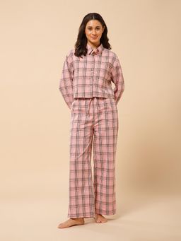 Drape In Vogue - Classic Checkered Nightsuit