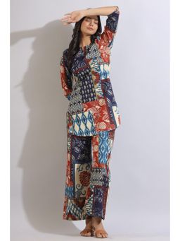 Jisora - Womens Multicoloured Printed Cotton Night Suit