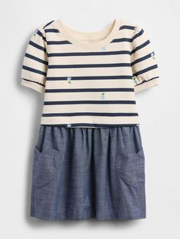 GAP - Blue Knitted Half Sleeves Knee Length Dress