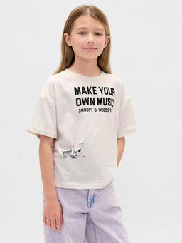 GAP - Off White Cotton Half Sleeves T-Shirt