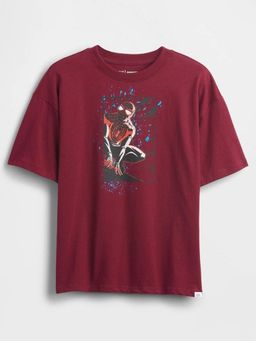 GAP - Maroon Cotton Half Sleeves T-Shirt