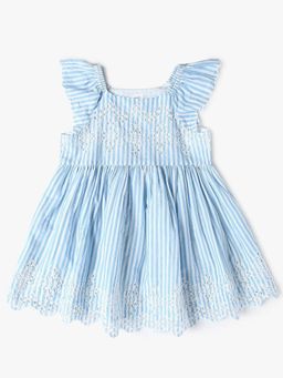 GAP - Blue Cotton Flared Sleeves Dress