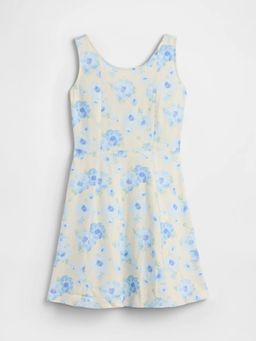 GAP - Blue Cotton Blend Sleeveless Knee Length Dress