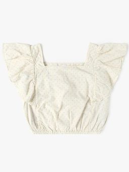 GAP - White Cotton Half Sleeves Top