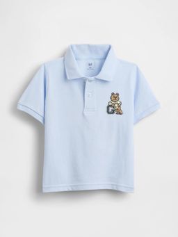GAP - Blue Cotton Half Sleeves Polo T-Shirt
