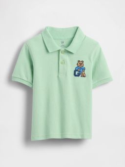 GAP - Green Cotton Half Sleeves Polo T-Shirt