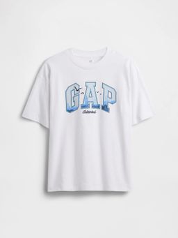 GAP - White Cotton Half Sleeves T-Shirt