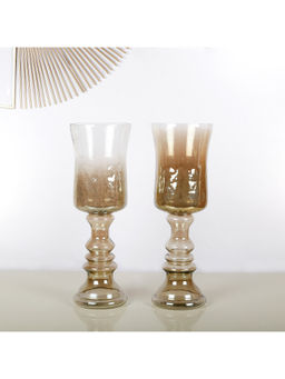 HomeTown - Zahara Glass Ombre Hurricane In Gold (Set of 2)