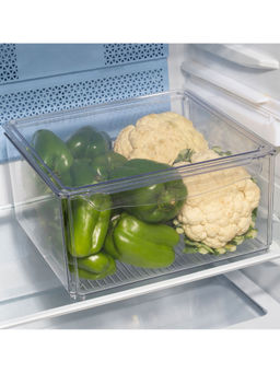 HomeTown - Robusto Plastic Square Fridge Organizer 12.6 Ltr in Transparent Colour