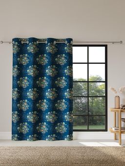 Ddecor Live Beautiful - Readymade Eyelet Door Curtain, Blue