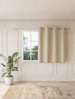 Ddecor Live Beautiful - 5Ft Readymade Eyelet Window Curtain, Beige