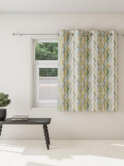 Ddecor Live Beautiful - 5Ft Readymade Eyelet Window Curtain, Blue