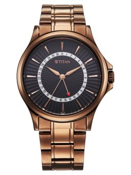Titan - Brown Strap Round Dial Watch for Men ( 10038QM01 ) ( M )