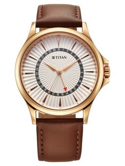 Titan - Brown Strap Round Dial Watch for Men ( 10038WL01 ) ( M )