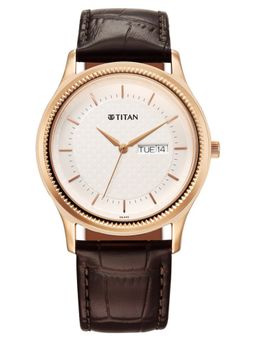 Titan - Brown Strap Round Dial Watch for Men ( 1824WL03 ) ( M )