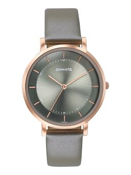 Sonata - Green Strap Round Dial Watch for Women ( 87073WL03 ) ( M )