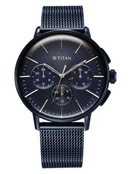 Titan - Blue Strap Round Dial For Men ( 90200QM01 ) ( M )