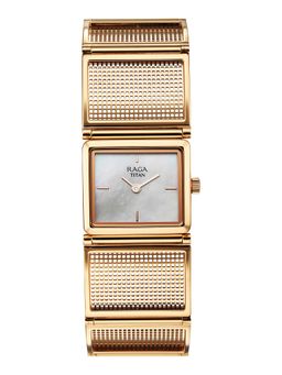 Titan - Rose Gold Strap Rectangular Dial Watch for Women ( 95300WM01 ) ( M )