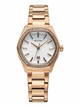 Titan - Rose Gold Strap Asymmetrical Dial Watch for Women ( 95326WM01 ) ( M )