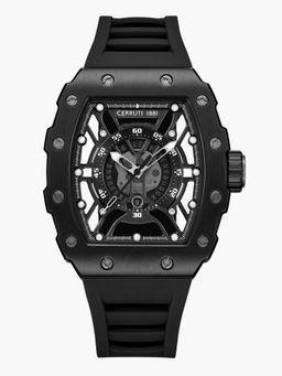 Cerruti 1881 - Black Strap Tonneau Dial Watch for Men ( CECIWGN0057701 ) ( M )