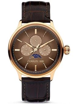 Cerruti 1881 - Brown Strap Round Dial Watch for Men ( NTCECIWGF2224604 ) ( M )