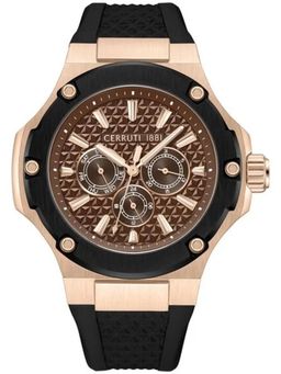 Cerruti 1881 - Black Strap Round Dial Watch for Men ( NTCECIWGQ0018703 ) ( M )