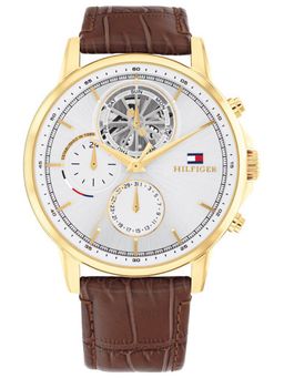 Tommy Hilfiger - Brown Strap Round Dial Watch for Men ( NTTH1710631 ) ( M )