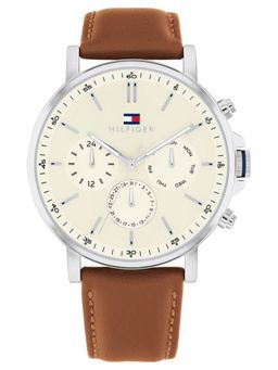 Tommy Hilfiger - Brown Strap Round Dial Watch for Men ( NTTH1792143 ) ( M )
