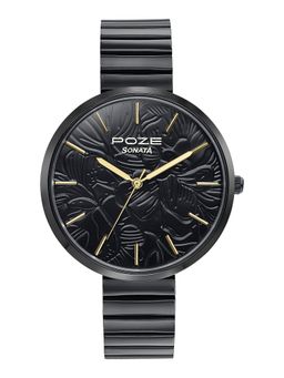 Sonata - Black Strap Round Dial Watch for Women ( SP80093NM01 ) ( M )