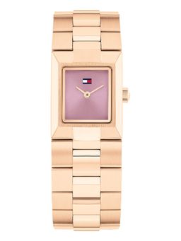 Tommy Hilfiger - Rose Gold Strap Rectangular Dial Watch for Women ( TH1782788 ) ( M )