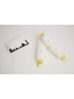 Masaya - Superbaby Black Pure Cotton Pillow and Bolster Set (Pack of 3) for 0-2 Years