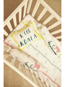 Masaya - Koala Yellow Pure Cotton Pillow and Bolster Set (Pack of 3) for 0-2 Years