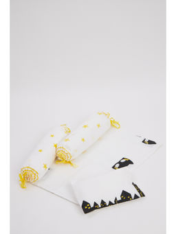 Masaya - Superbaby Black Pure Cotton Cot Set (Pack of 4) for 0-2 Years