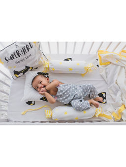 Masaya - Superbaby Black Pure Cotton Cot/Crib Sheet (Pack of 1) for 0-2 Years