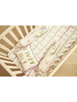 Masaya - Koala Purple Pure Cotton Cot/Crib Sheet (Pack of 1) for 0-2 Years