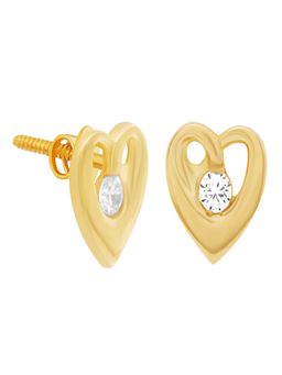 WHP Jewellers - Diamond in Heart Gold Earring