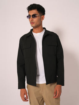 Selected - Black Striped Cotton Jacket