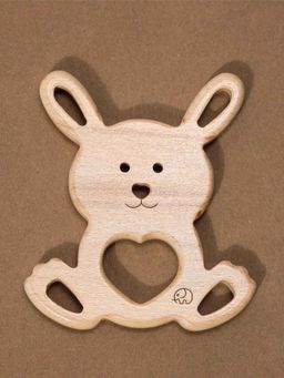 FURR BALLS - Natural Beech Wood Bunny Teether - Beige