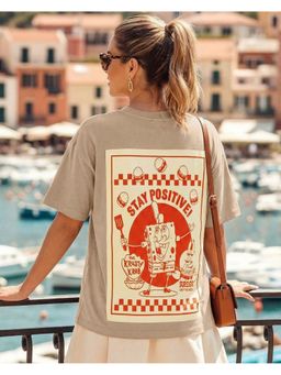 Bewakoof - Spongebob Women Brown Graphic Printed Oversized T-Shirt