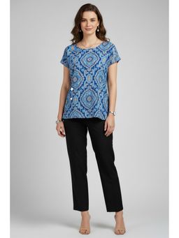 TAMISKA BY NARENDRA KUMAR - Blue Mirage Printed Top