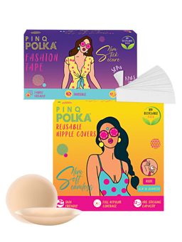 Pinq Polka - Premium Double Sided Invisible Fashion Tape & Reusable Nipple Cover 2