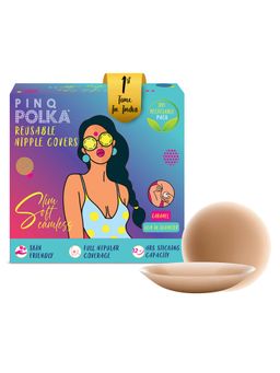 Pinq Polka - Reusable Nipple Covers for Women Pasties Ultra Thin Seamless Caramel Colour