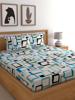 Home Ecstasy - 100% Cotton Double Bedsheet with 2 Pillow Covers White