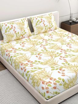 Home Ecstasy - 100% Cotton Double Bedsheet with 2 Pillow Covers Multi