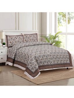 Kuber Industries - Dezier Bell Print Double Bedsheet with 2 Pillow Covers Multi-Color