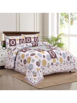 Kuber Industries - Arabic Beauty Gola Double Bedsheet with 2 Pillow Covers Purple