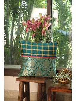 Revive Home - Indian Sari Silhouettes Cushion Cover Multi-Color (18X18 Inches)