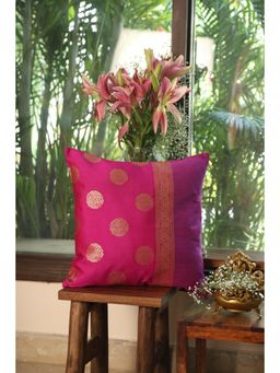 Revive Home - Indian Sari Silhouettes Cushion Cover Multi-Color (18X18 Inches)