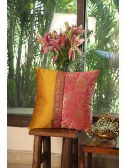 Revive Home - Indian Sari Silhouettes Cushion Cover Multi-Color (18X18 Inches)